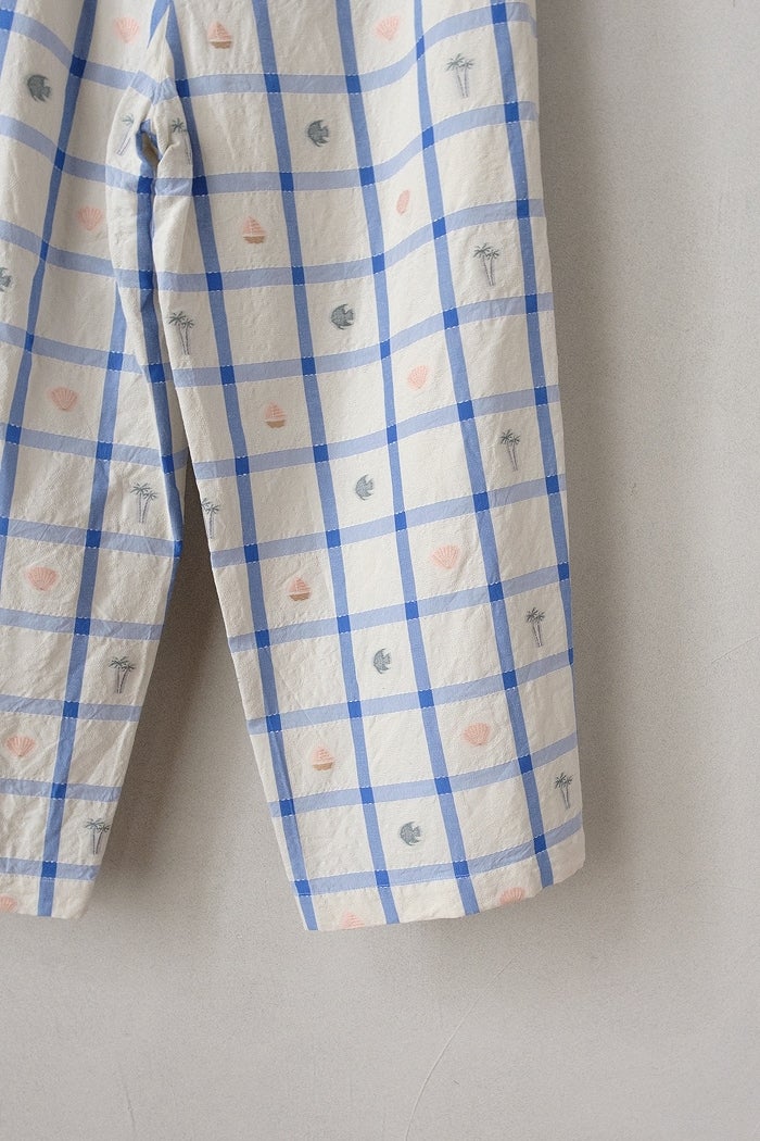 qiri キリ marine check gather pants(26SS/NEW) | T.T. GARRET