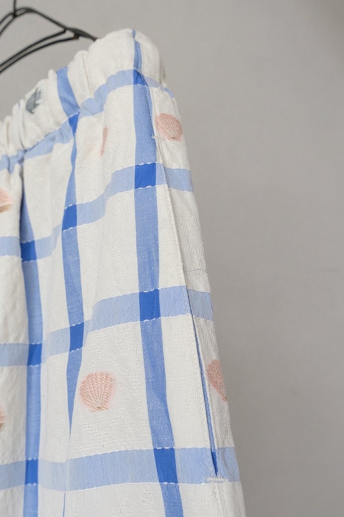 qiri キリ marine check gather pants(26SS/NEW) | T.T. GARRET