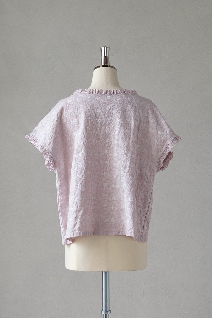 riiページ qiri キリ turn flower embroidery frill blouse(26SS/NEW) | T.T. GARRET