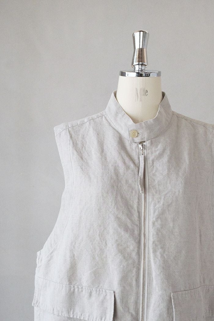 新品未使用buoy buoy ベスト ホワイト buoy buoy ブイ Li/Cクロスワッシャー ZIP VEST(26SS) | T.T. GARRET