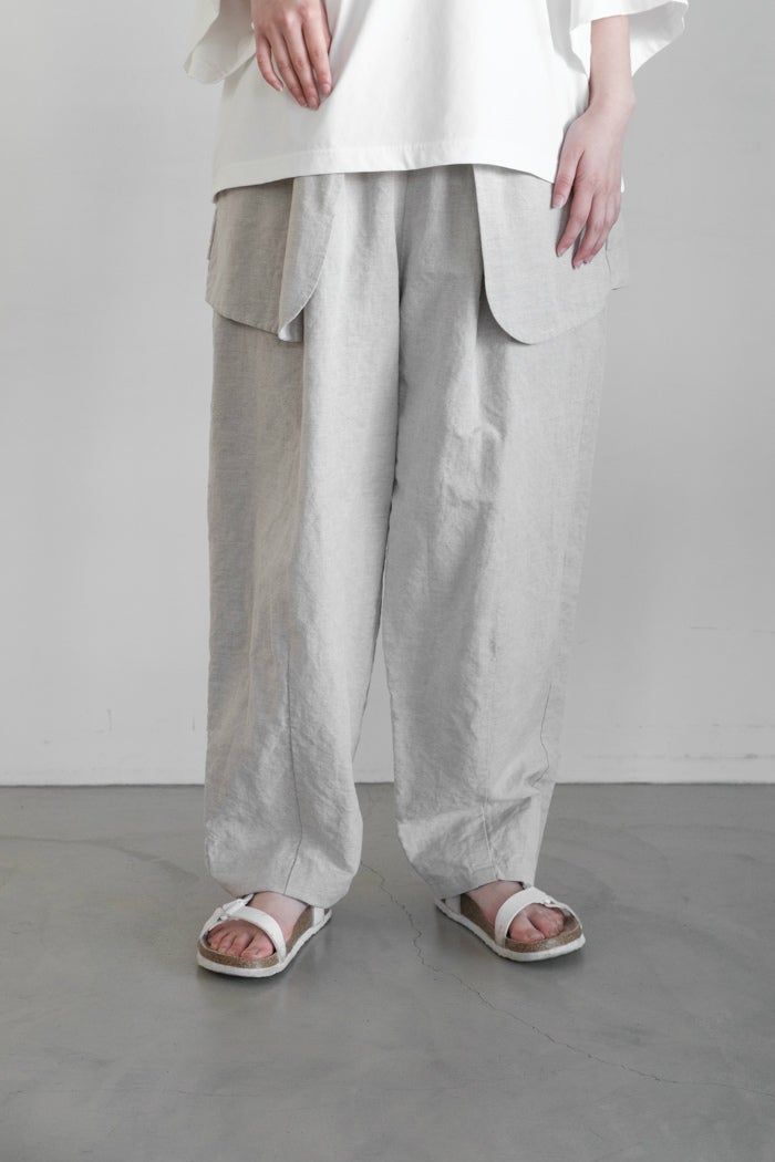 marble SUD マーブルシュッド 綿麻デニム裾タックパンツ(25SS) | T.T.