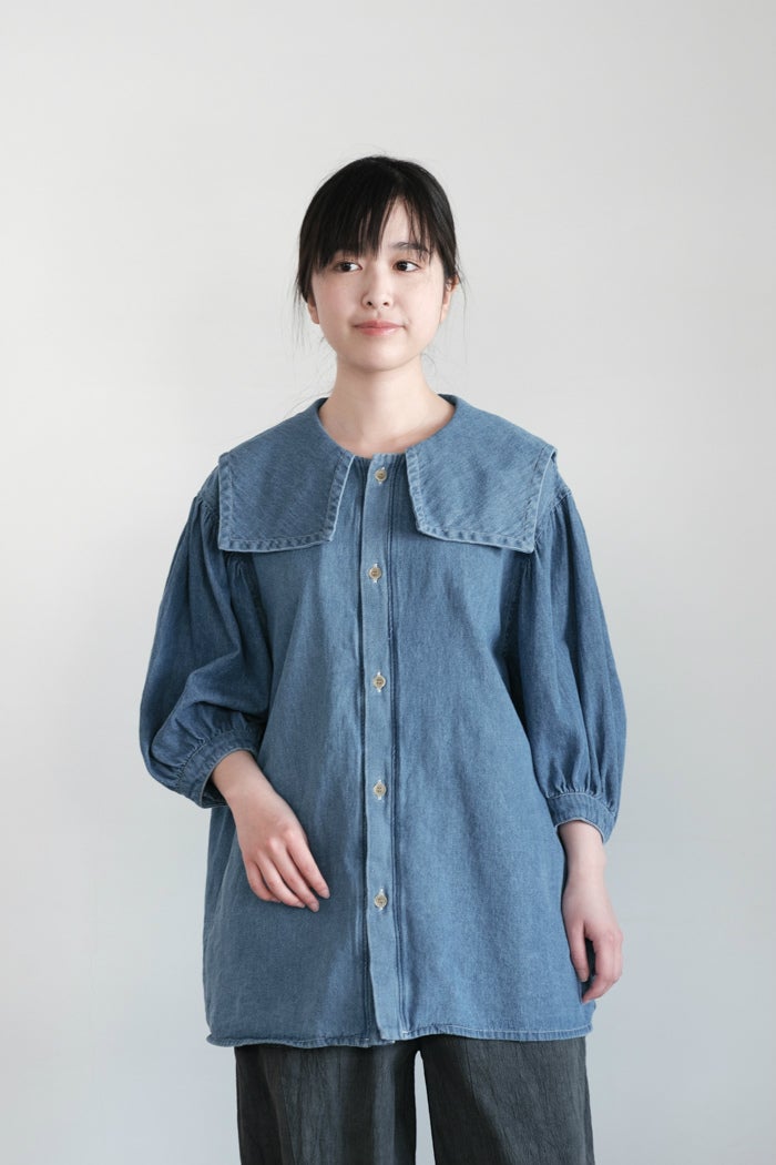 buoy buoy ブイ C/Li DENIM スモックブラウス(26SS) | T.T. GARRET