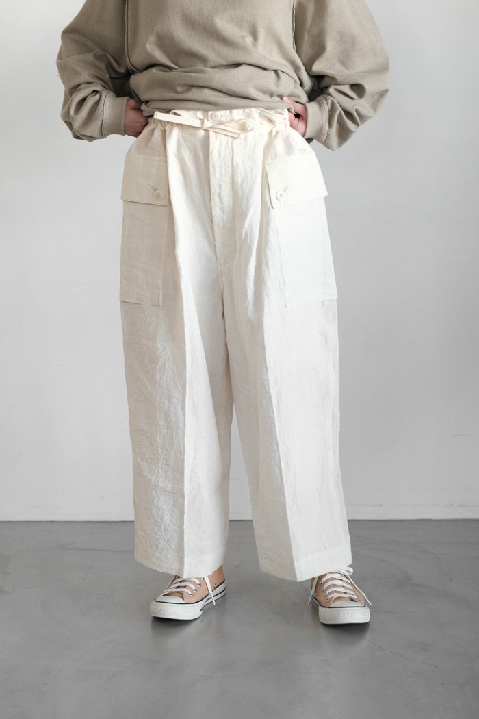 HAVERSACK ハバーサック 60 High density linen pants(26SS) | T.T. GARRET