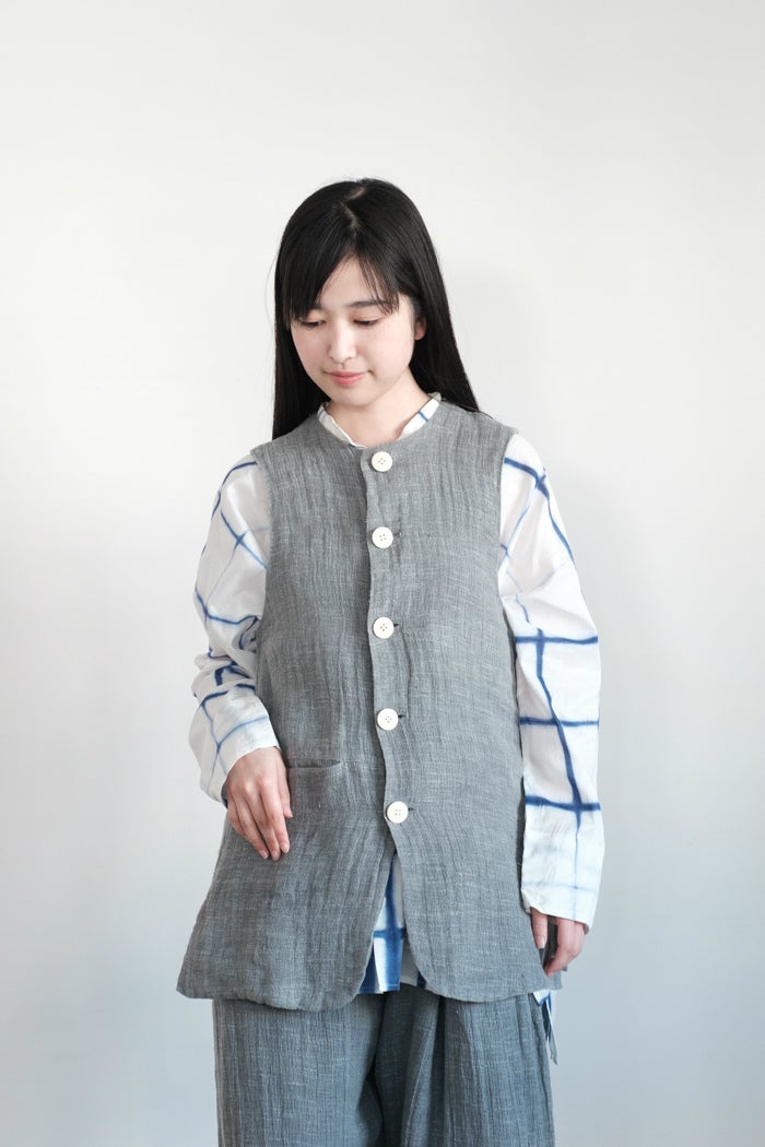 quitan ジュート×竹×コットン ジレ ベスト quitan キタン FLIGHT GILET (26SS) | T.T. GARRET