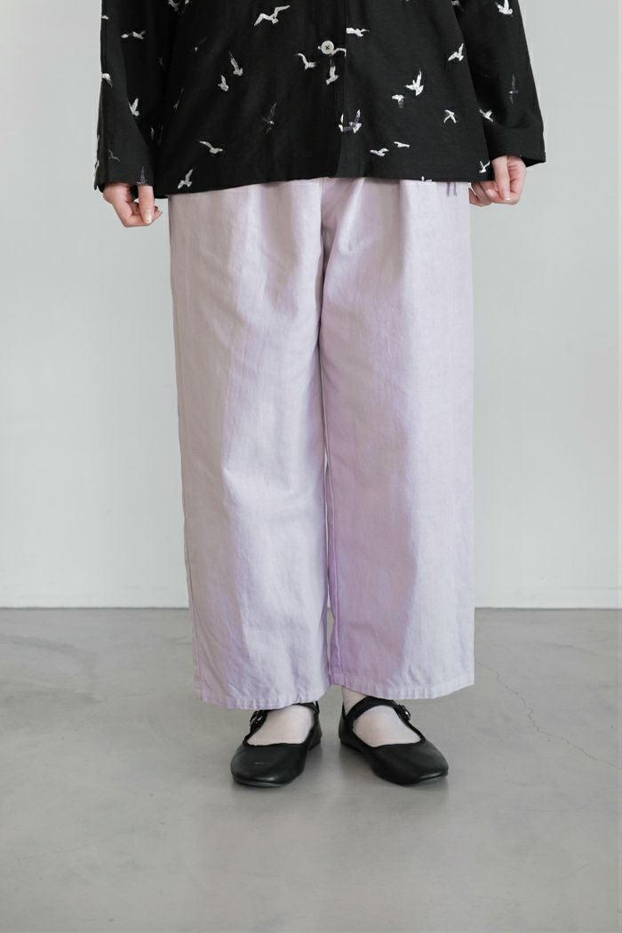 yuni ユニ Cotton/Linen denim wide cocoon パンツ(26SS) | T.T. GARRET