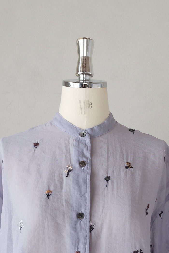 yuni ユニ C/Ny sheer floral刺繍ハーフスリーブシャツ(26SS) | T.T.