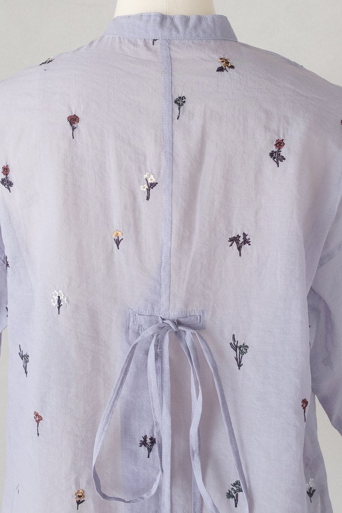 yuni ユニ C/Ny sheer floral刺繍ハーフスリーブシャツ(26SS) | T.T.