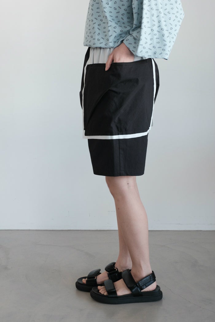 nunuforme（ヌヌフォルム） ショートGジャン nunuforme ヌヌフォルム バイカラーショートパンツ(26SS) | T.T. GARRET