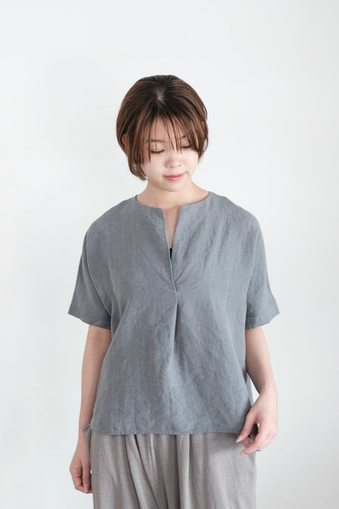 evam eva エヴァムエヴァ linen tuck pullover(26SS) | T.T. GARRET