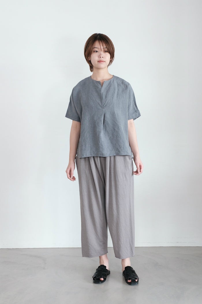 evam eva エヴァムエヴァ linen tuck pullover(26SS) | T.T. GARRET