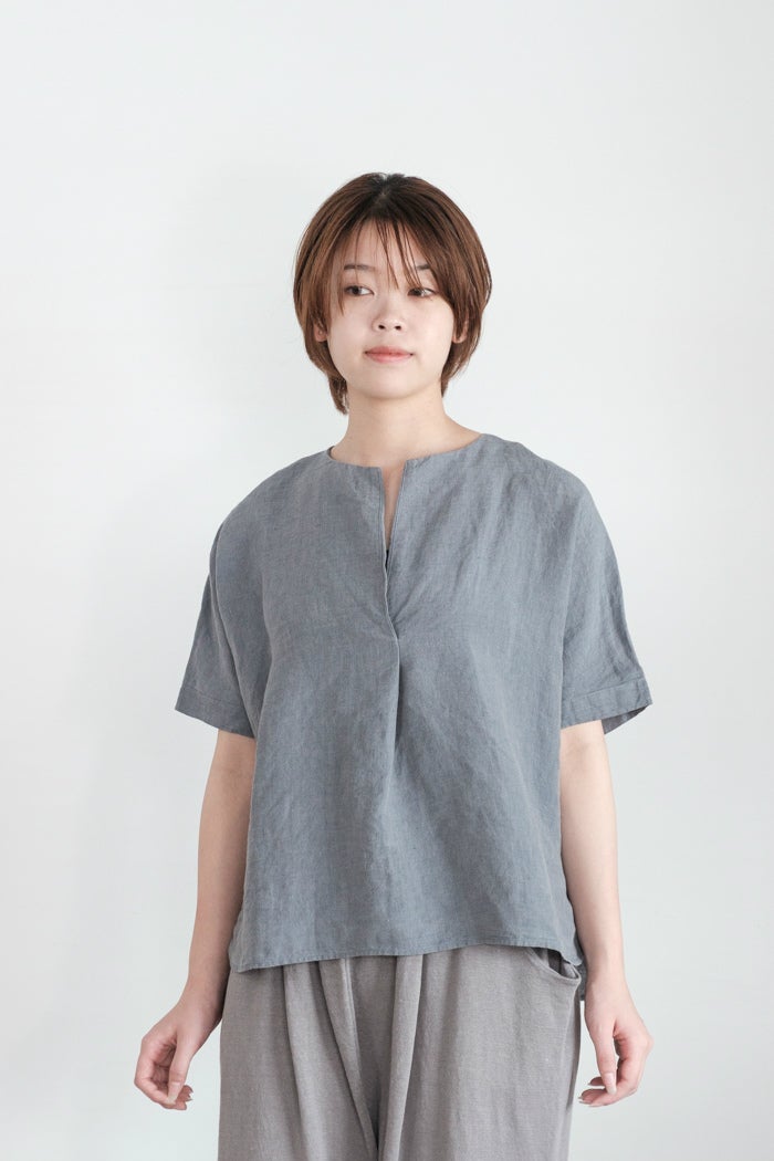 evam eva エヴァムエヴァ linen tuck pullover(26SS) | T.T. GARRET