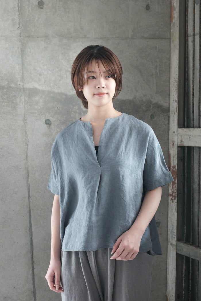 evam eva エヴァムエヴァ linen tuck pullover(26SS) | T.T. GARRET