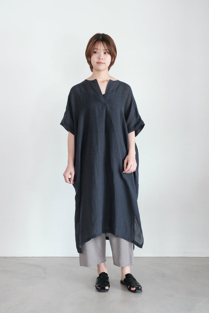 シャツジャケット Vlas Blomme vlas blomme Winter Gauze Check ストール衿シャツジャケット- poooL