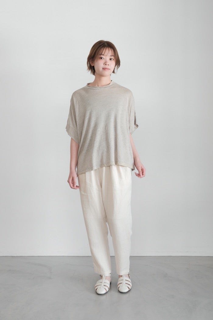 evam eva エヴァムエヴァ linen tuck pants(26SS) | T.T. GARRET