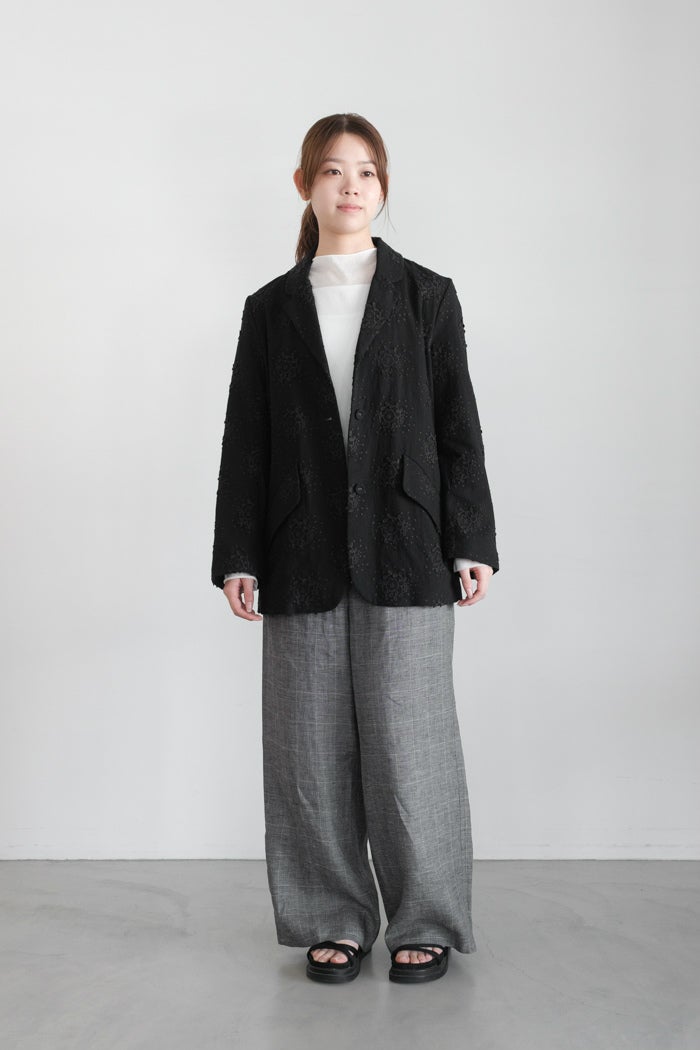 Porter des boutons ポルテデブトン リネングレンチェック ワイド