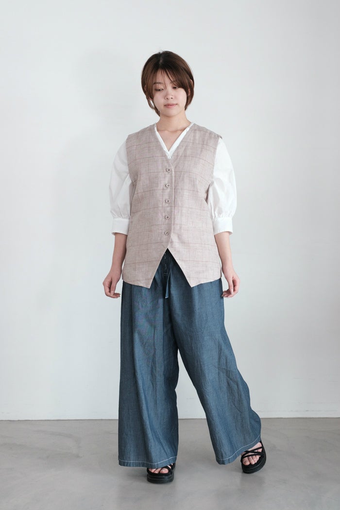 Porter des boutons ポルテデブトン 2.8ozデニムワイドパンツ(26SS Porter des boutons ポルテデブトン 2.8ozデニムワイドパンツ(26SS