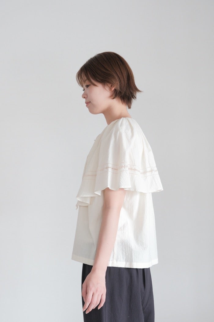 Porter des boutons ポルテデブトン ワイドカラーブラウス(26SS