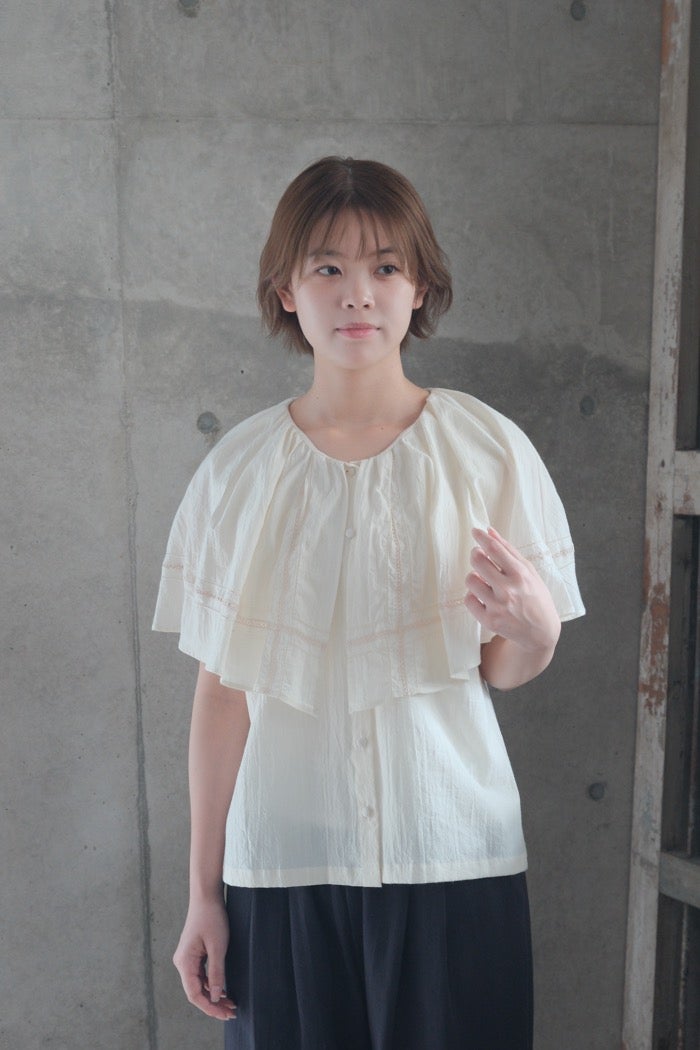 Porter des boutons ポルテデブトン ワイドカラーブラウス(26SS