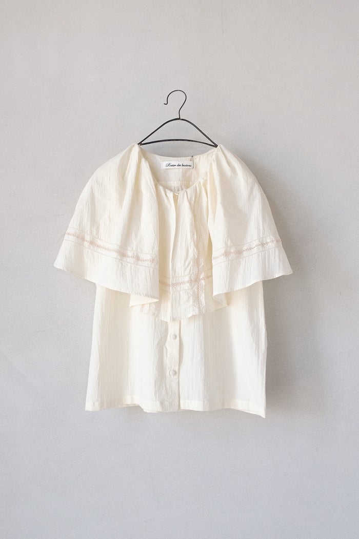 Porter des boutons ポルテデブトン ワイドカラーブラウス(26SS
