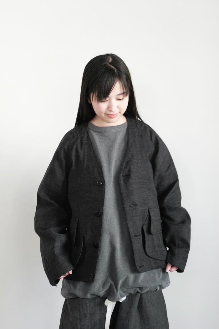 パラスパレス 2024 薄手オーバーブルゾン ma-1 羽織り チャコールグレー HAVERSACK ハバーサック W/L Herringbone ブルゾン(26SS) | T.T. GARRET