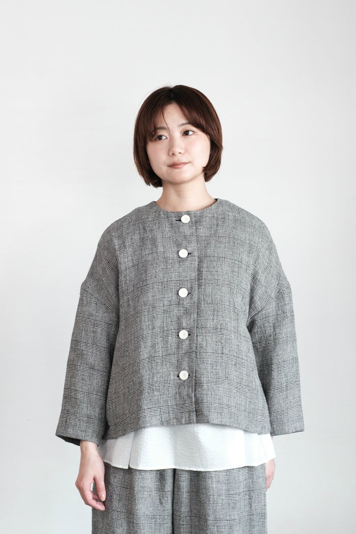 pot and tea ポットアンドティー 綿麻ドロップショルダージャケット