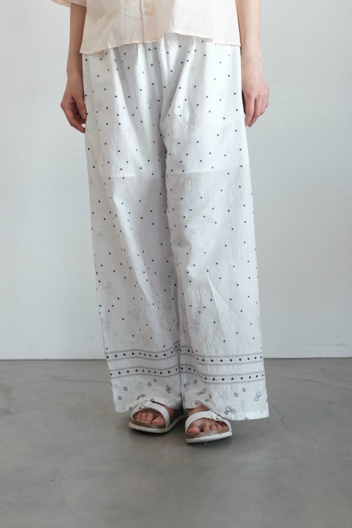 bulle de savon ビュルデサボン C/Lレース×ピンタックパンツ(26SS