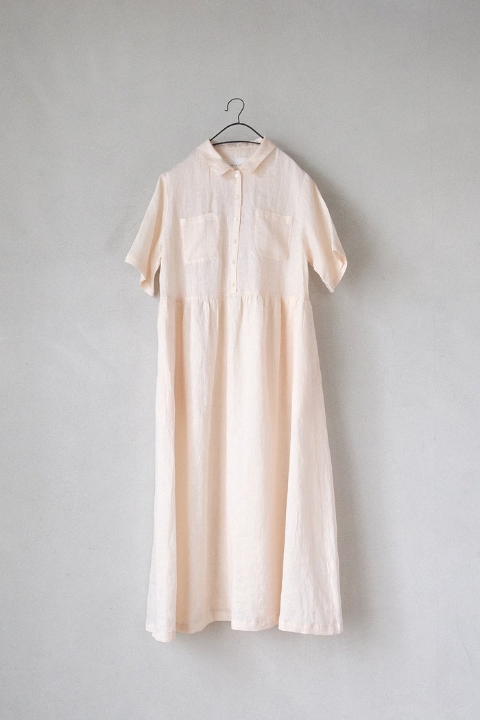 bulle de savon ビュルデサボン 60s フレンチリネン シャツワンピース