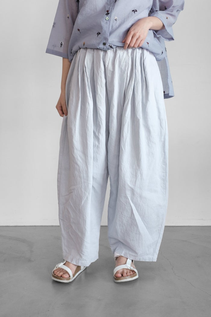 yuni ユニ Cotton/Linen denim wide cocoon パンツ(26SS) | T.T. GARRET