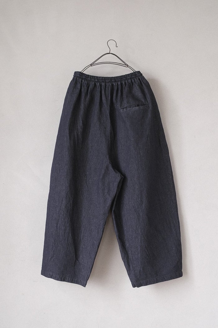 yuni ユニ Cotton/Linen denim wide cocoon パンツ(26SS) | T.T. GARRET