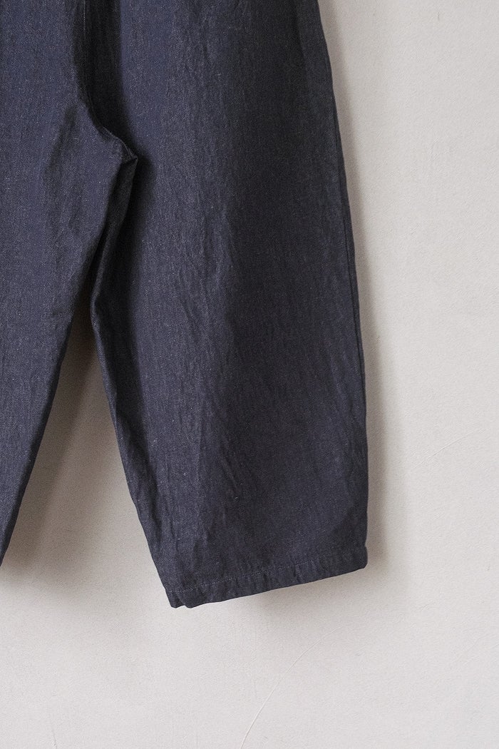 yuni ユニ Cotton/Linen denim wide cocoon パンツ(26SS) | T.T. GARRET