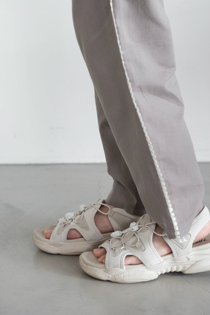 marble SUD マーブルシュッド レースラインテーパードパンツ(26SS
