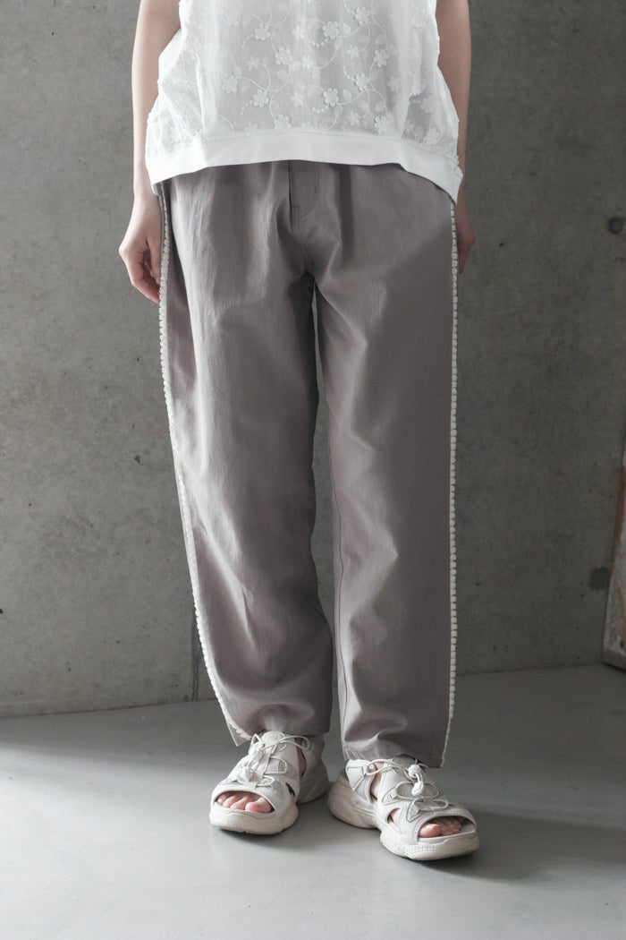 marble SUD マーブルシュッド レースラインテーパードパンツ(26SS
