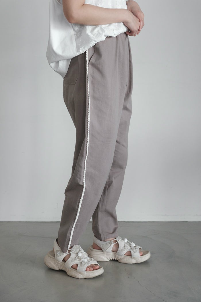 marble SUD マーブルシュッド レースラインテーパードパンツ(26SS