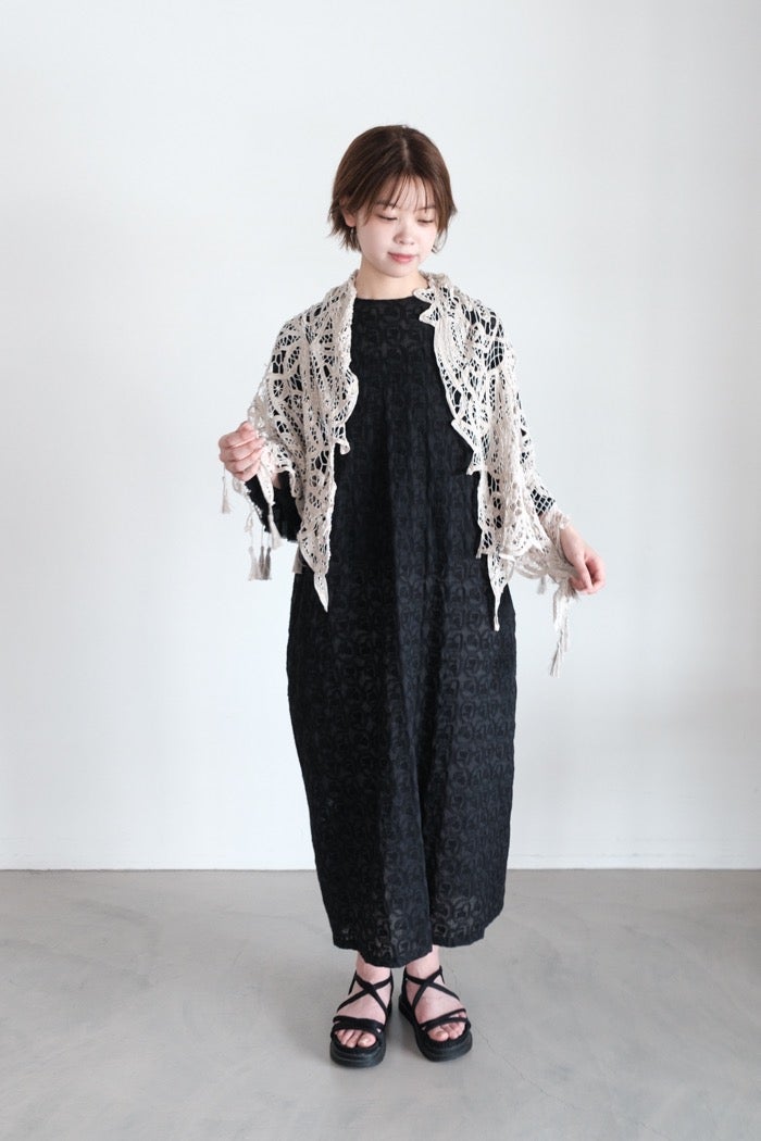 Vlas Blomme ヴラスブラム バテンレースストール（タッセル付）(26SS