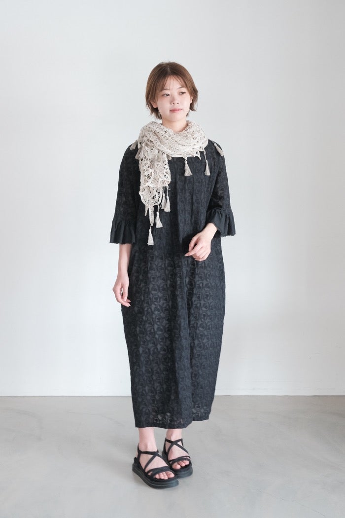 Vlas Blomme ヴラスブラム バテンレースストール（タッセル付）(26SS