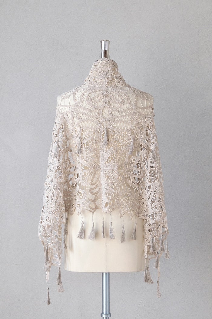 Vlas Blomme ヴラスブラム バテンレースストール（タッセル付）(26SS