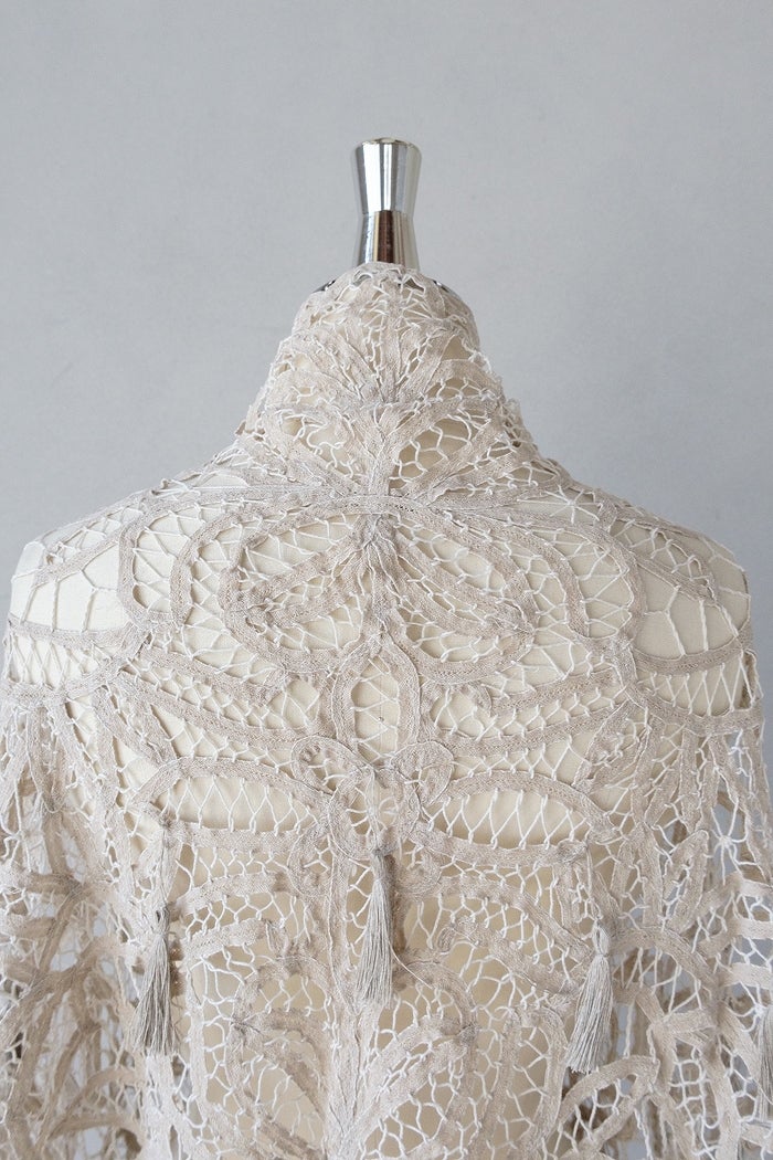 Vlas Blomme ヴラスブラム バテンレースストール（タッセル付）(26SS