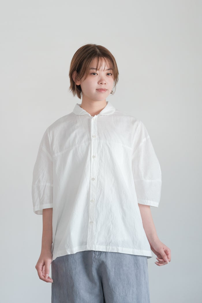 Vlas Blomme ヴラスブラム C/L Panama Stripe ショールカラーシャツ