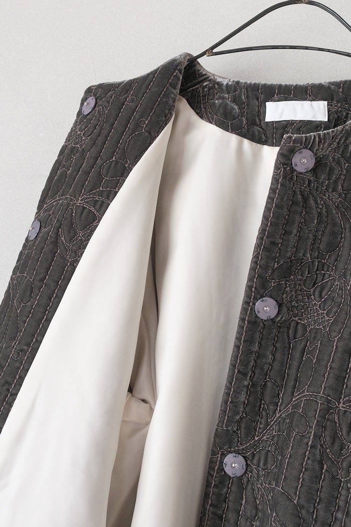 Heriter エリテ velvet quit embroidery short coat (26AW) | T.T. GARRET