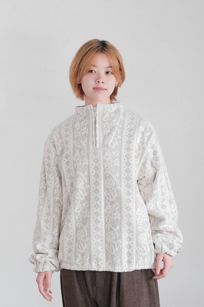 qiri キリ field flower lace half zip pullover(26AW) | T.T. GARRET