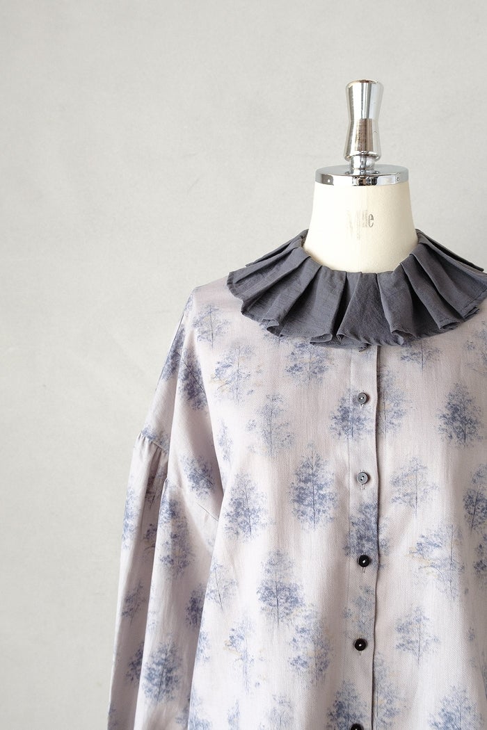 MAGALI マガリ Mistlit コットンリネン・襟フリルブラウス(26AW