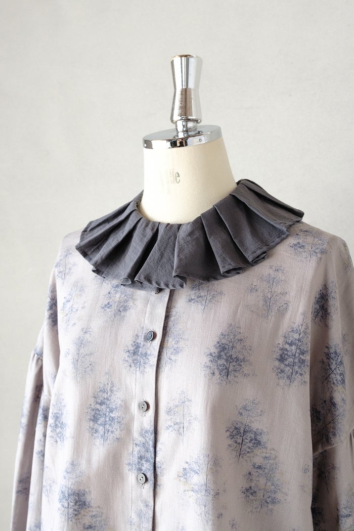 MAGALI マガリ Mistlit コットンリネン・襟フリルブラウス(26AW