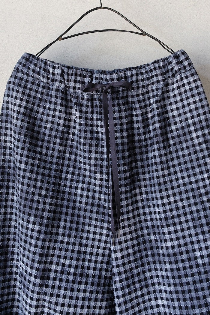 qiri キリ fog check gather pants(26SS) | T.T. GARRET