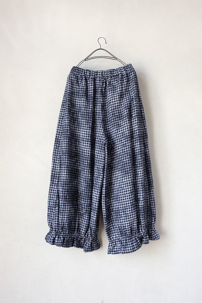 qiri キリ fog check gather pants(26SS) | T.T. GARRET