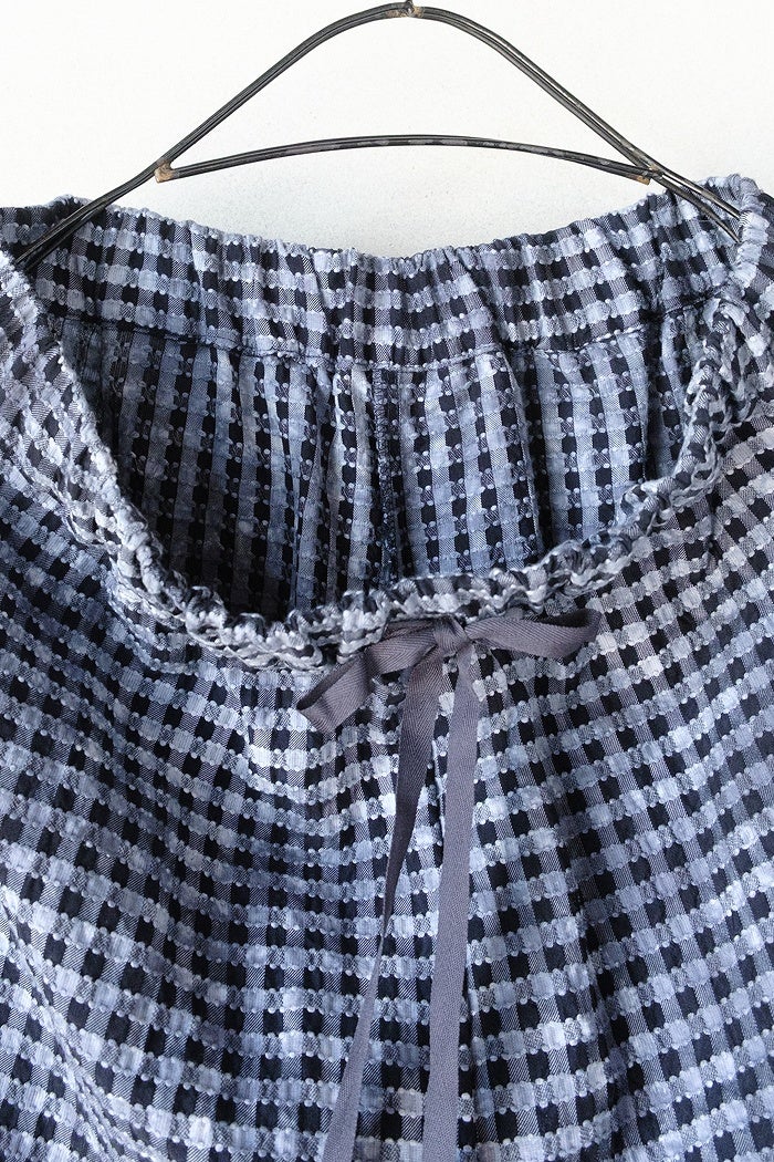qiri キリ fog check gather pants(26SS) | T.T. GARRET