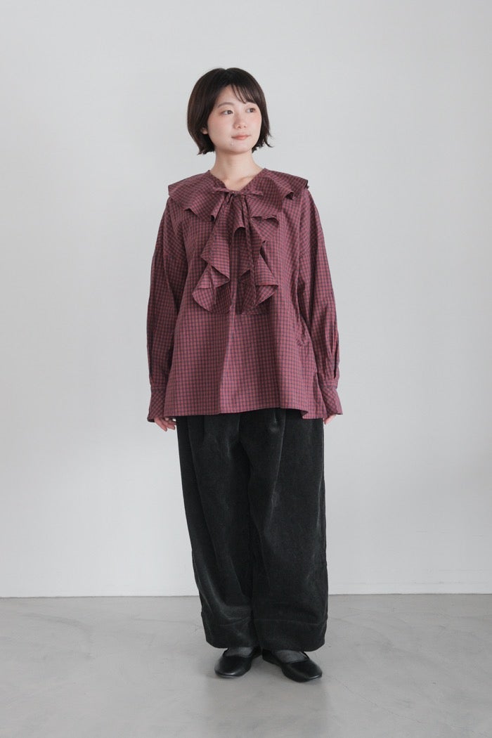 ROBE de PEAU ローブデポー 2Wayフリルカラーブラウス(26AW) | T.T.