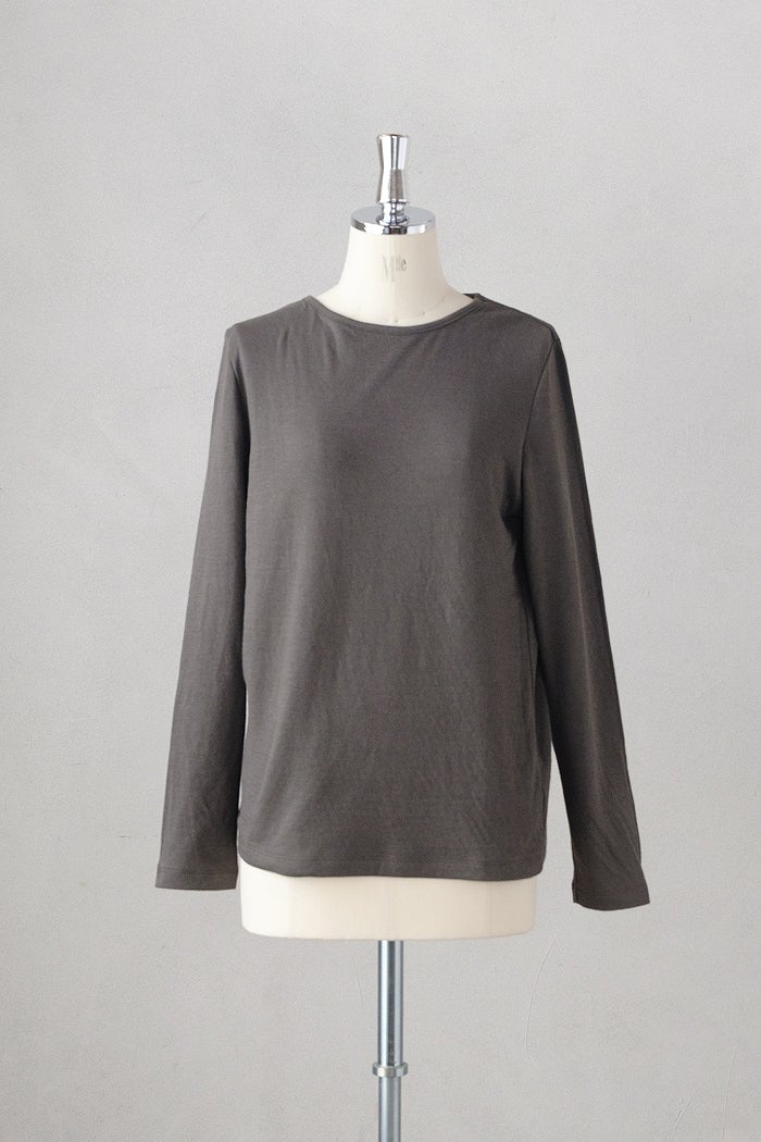 maison de soil メゾン ド ソイルLINEN SINGLE JERSEY BOAT NECK T
