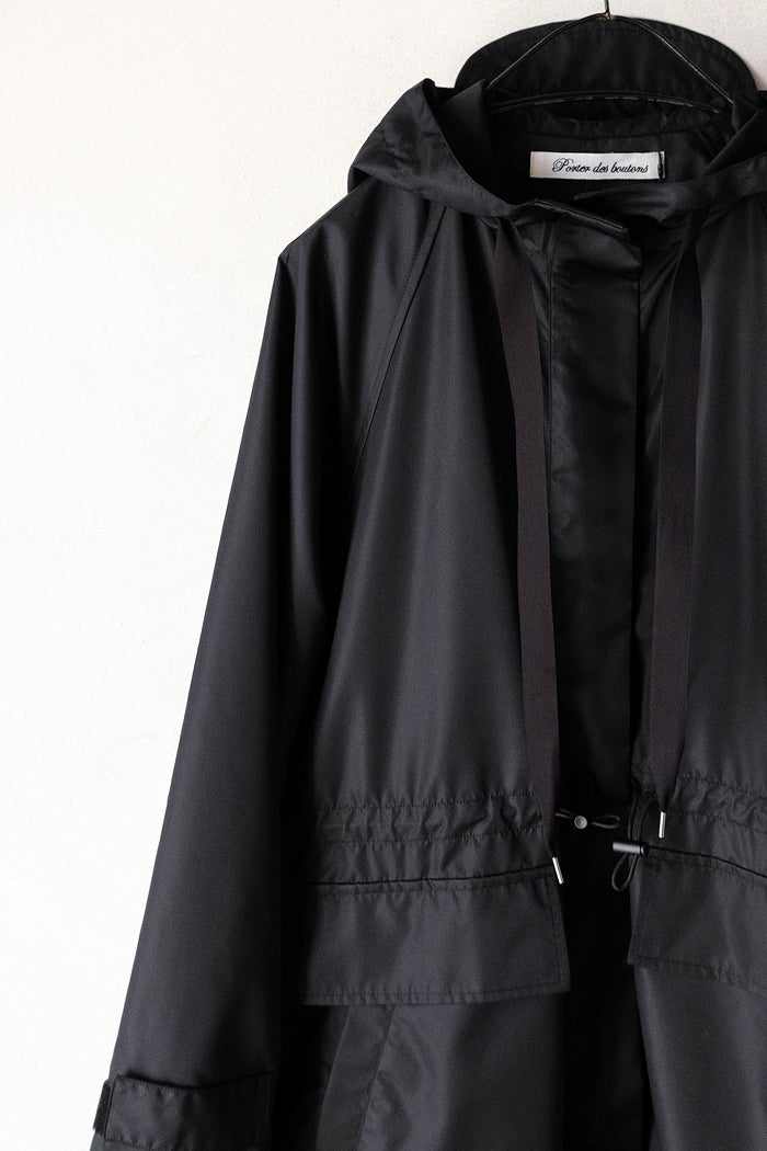 A18884 ポルテデブトン バックタックシャツコート ブラック F Porter des boutons ポルテデブトン ポケッタブルコート(26AW) | T.T.