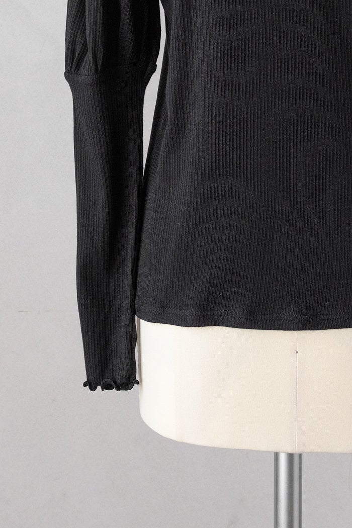 Gauze# ガーゼ キュリオスギャザースリーブ リブプルオーバー(26AW
