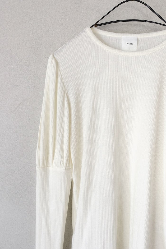 Gauze# ガーゼ キュリオスギャザースリーブ リブプルオーバー(26AW